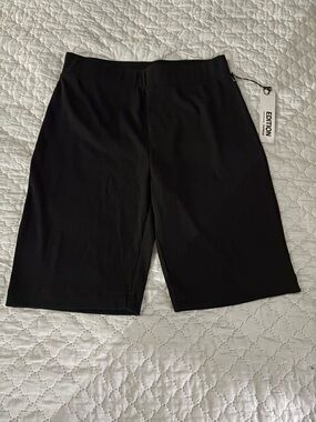 Express Black Ribbed Bike Shorts